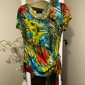 Libra maternity Medium Vibrant Multicolor Short Sleeve Top